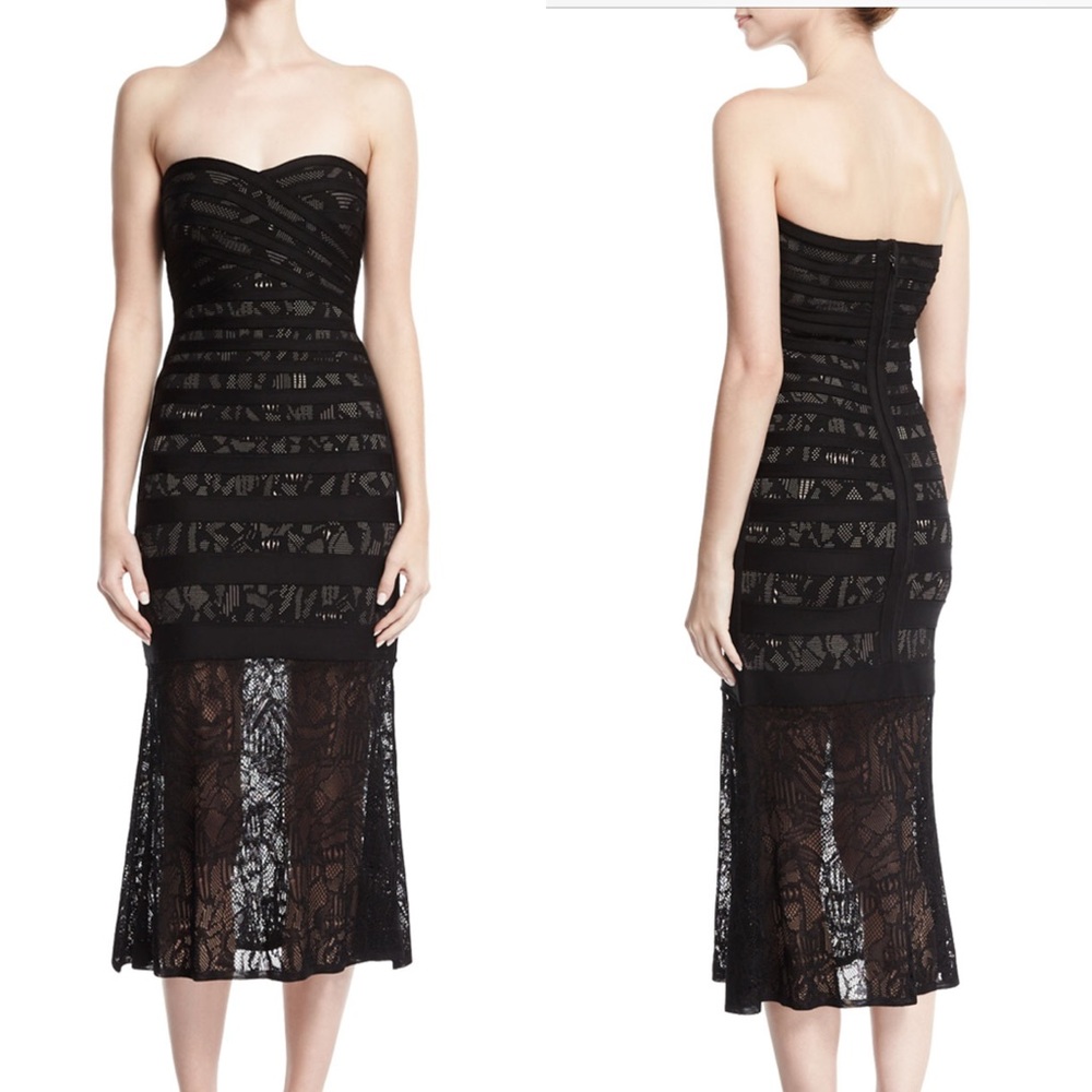 Herve Leger Black Lace Dress